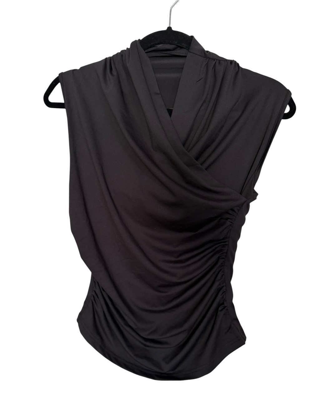 Commense Cross Neck Ruched Fitted Tank Top - Picture 4 of 6